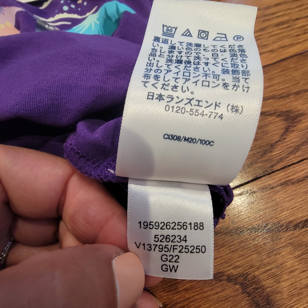 Lands' End Magical Unicorn Purple Graphic Long Sleeve Tee Girls Size S 6/7 NWT - Picture 10 of 10